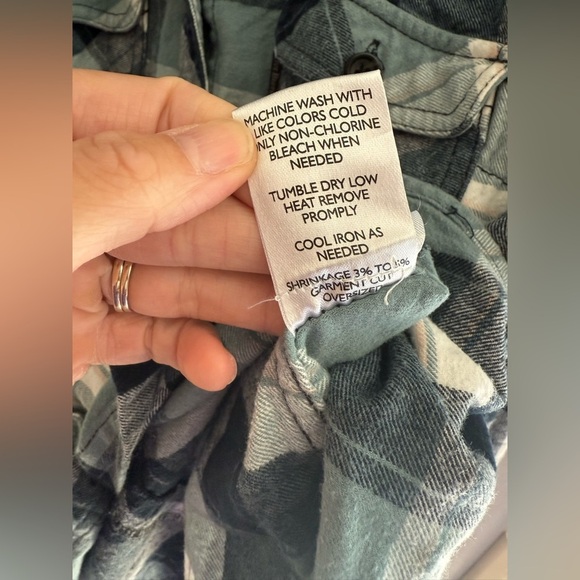 Five Brothers Button Up Long Sleeve Flannel Womans SZ XL Blue Plaid Pockets Fall - Picture 5 of 9